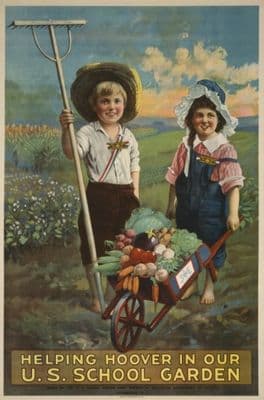 Vintage War Poster Helping Hoover in our U.S. School Garden
