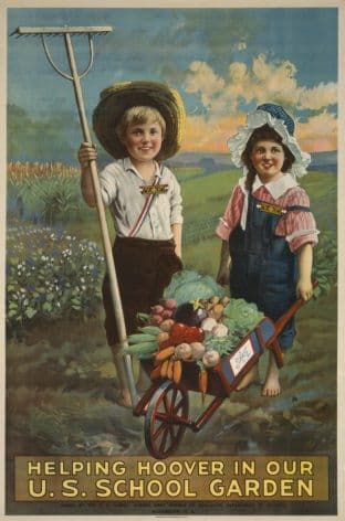 Vintage War Poster Helping Hoover in our U.S. School Garden