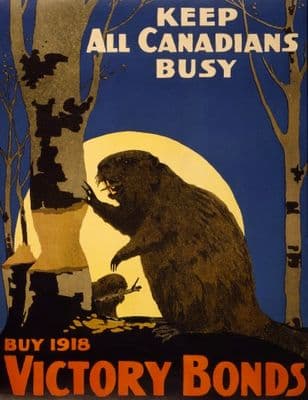 Vintage War Poster Keep All Canadians Busy - Victory bonds