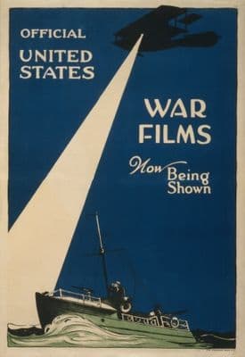 Vintage War Poster Official United States War films now being shown