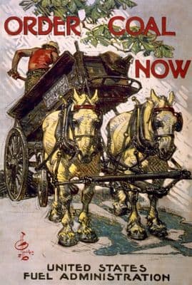 Vintage War Poster Order Coal Now