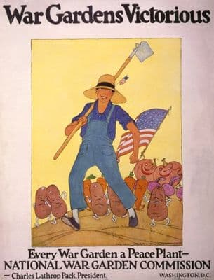 Vintage War Poster War gardens victorious--Every war garden a peace plant - National War Garden Commission