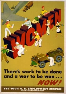 Vintage War Poster Women: There's work to be done and a war to be won ... Now!