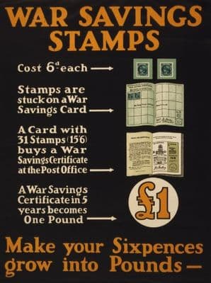 Vintage War saving stamps Poster