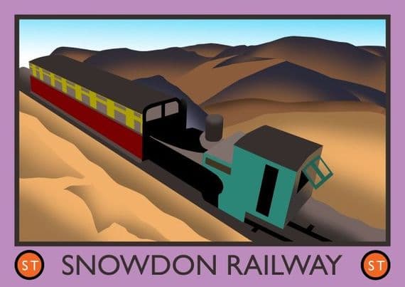 Vintage Welsh Travel poster - Snowdon Railway