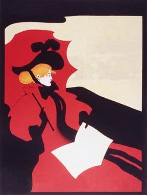 Vintage Woman In Red Advertising Poster.
