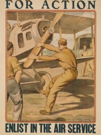 Vintage World War Air Service Enlistment Poster