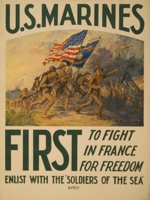 Vintage WW1 Enlisting Poster for the Marines