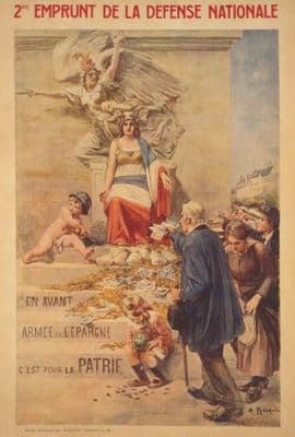 Vintage WW1 French poster - 2nd National Defense Loan