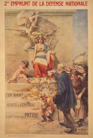 Vintage WW1 French poster - 2nd National Defense Loan