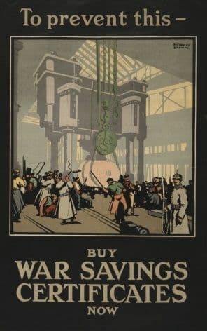 Vintage WW1 Poster To prevent this buy war savings certificates now