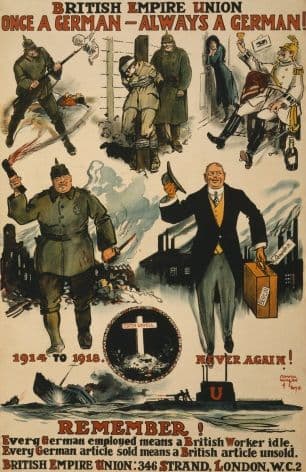 Vintage WW1 Poster. British Empire Union. 