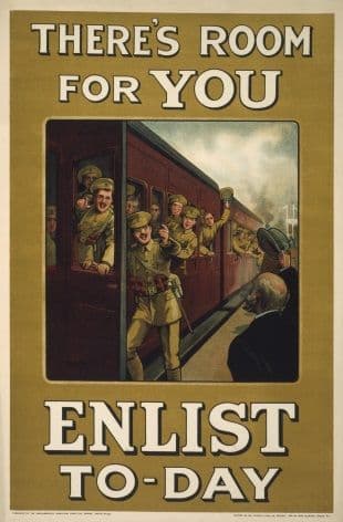 Vintage WW1 poster. There's room for you. Enlist to-day