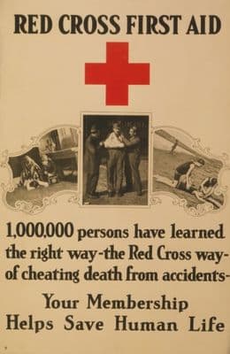 Vintage WW1 Red Cross Poster Appealing for Membership