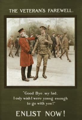 Vintage WW1 The veterans Farewell Poster (Coloured)