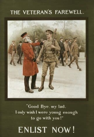 Vintage WW1 The veterans Farewell Poster (Coloured)