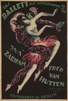 Vintyage German poster - The ballet of winter season (1919)