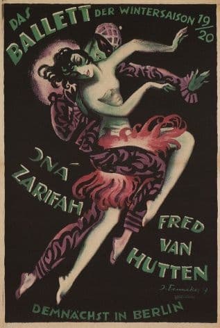 Vintyage German poster - The ballet of winter season (1919)