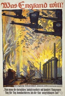 Was England will! Vintage German WW1 Poster.