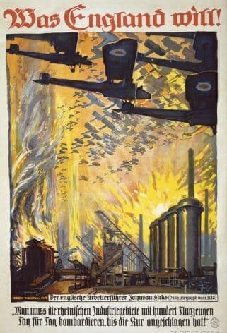 Was England will! Vintage German WW1 Poster.