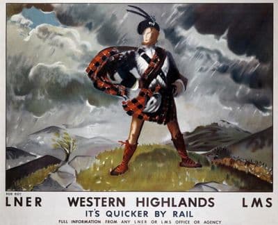 Western Highland, Scotland, It's quicker by rail.  Railway Travel Poster Print