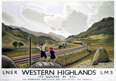 Western Highlands. LNER Vintage Travel Poster by Keith Henderson
