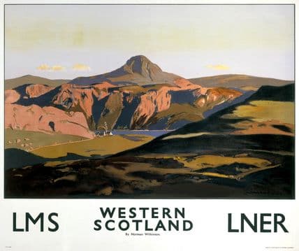 Western Scotland, Scottish Railway Travel Poster Art Print by Norman Wilkinson, LMS and LNER