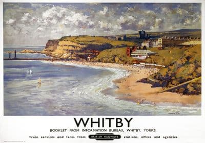 Whitby, Yorkshire. Vintage BR Travel Poster by Gyrth Russell.  British Railways