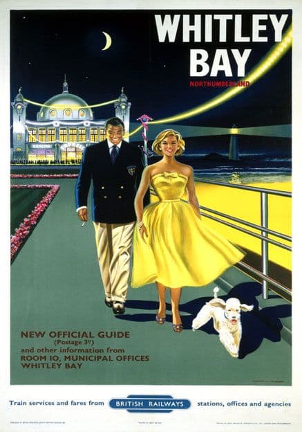 Whitley Bay, Spanish City, Northumberland. BR Vintage Travel poster by Bryan Davies. 1958