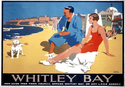 Whitley Bay, Tyne & Wear, Northumberland. LNER Vintage Travel Poster by Frank Newbould