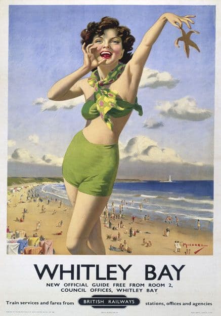 Whitley Bay, Tyne & Wear. British Railways Vintage Travel Poster by Arthur C Michael