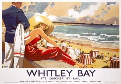 Whitley Bay, Tyne & Wear. LNER Vintage Travel poster by Frank Newbould. 1939