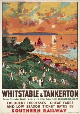 Whitstable & Tankerton, Kent. Vintage SR Travel poster by Cecil King. 1936