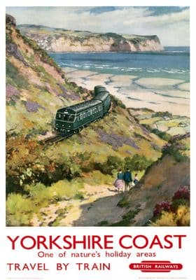 Yorkshire Coast, One of Natures Holiday Areas. Vintage BR Travel poster. 1959