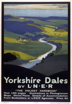 Yorkshire Dales, The Holiday Handbook. LNER Vintage Travel Poster by Austin Cooper