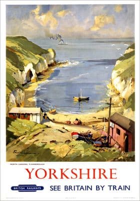 Yorkshire, North Landing, Flamborough. BR (ER) Vintage Travel Poster by Edward Wesson
