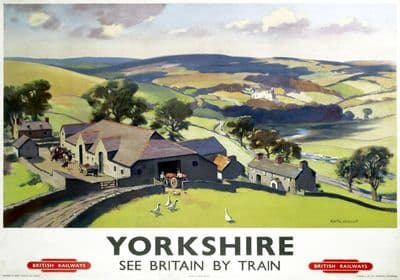 Yorkshire, See Britain by Train. Vintage BR Travel poster by Gyrth Russell. c1950