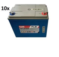 10x Fiamm 12FLB300P 12V 75Ah VRLA Battery