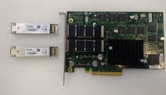 Chelsio Double Port 10 Gbe Pcie x8 Nic Pn 110-1040-20 e0 + 2x XFP 10gbASE-SR