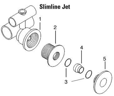 2. Jet Face - Wall Fitting - 1.25 Thread Length