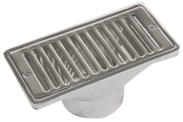 Certikin Gutter Drain with Chrome on Brass Grille