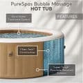 Intex PureSpa 6 Person Bubble Massage Inflatable Hot Tub - Sahara Tan