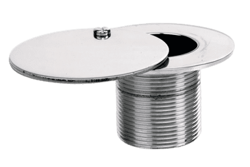 Stainless Steel 4.5" external thread vac point with lid - 50mm long