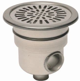 Stainless Steel Main Drain 1.5" base - 2" side outlet