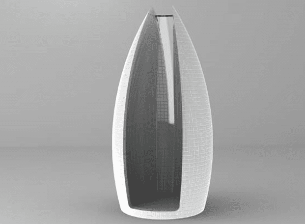 Untiled Tulipe Shower Unit. 2500mm height, 80mm wall thickness