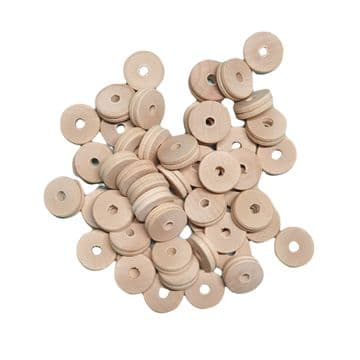 20mm Birch Hardwood Grooved Wooden Wheels (SECONDS) for Arts / Crafts / Projects*