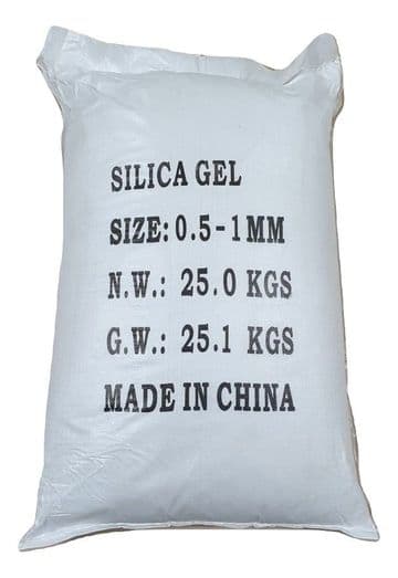 25kg Granular Indicating Silica Gel Desiccant ORANGE 0.5-1mm grains