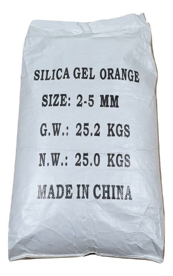 25kg Orange indicator Silica Gel Desiccant 2-4mm Beads