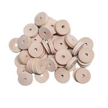 25mm Birch Hardwood Grooved Wooden Wheels (SECONDS) for Arts / Crafts / Projects*