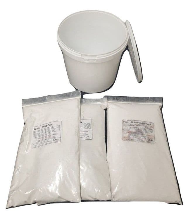 3.5kg Alumina Batt / Kiln wash & Kaolin (2:1.5) Inc Mix Tub for Ceramic Pottery
